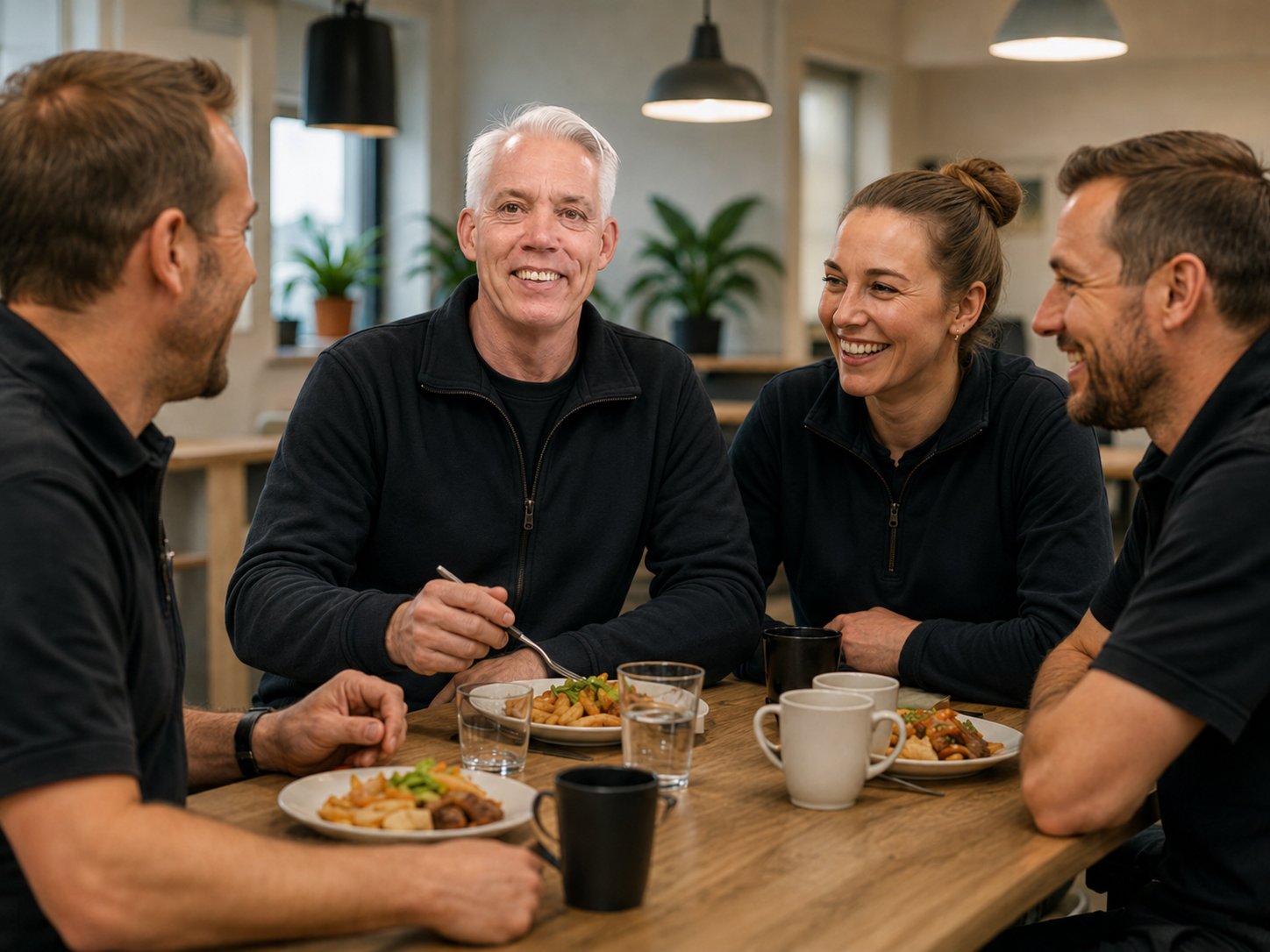 Medarbejder sammen med kollegaer